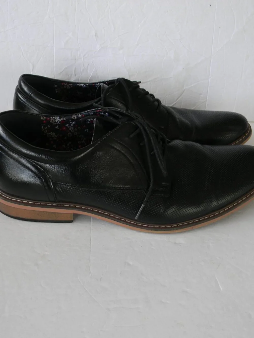 Steve Madden Men's Oxford Shoes LACE-UP PERFORATED DETAIL  BLACK  Size 13